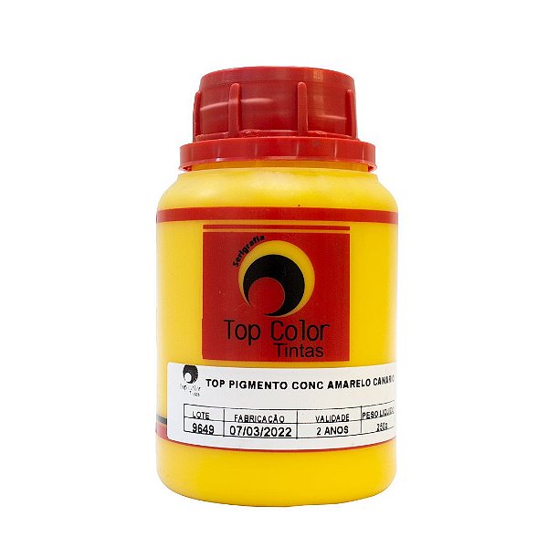 Pigmento Top Color para Tintas de Serigrafia a Base D'água - Amarelo Canário (250ml)