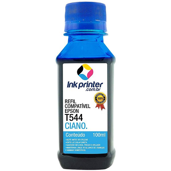 Tinta para Epson L3210 - Ciano - Compatível Ink Printer (T544 - 100ml)