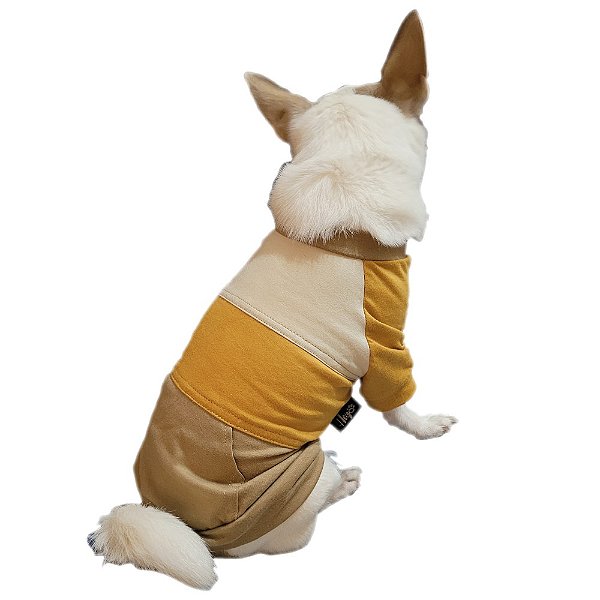 Camiseta para Cachorro Listrada Bege