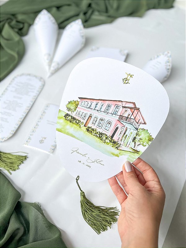 Leque de Papel com Tassel