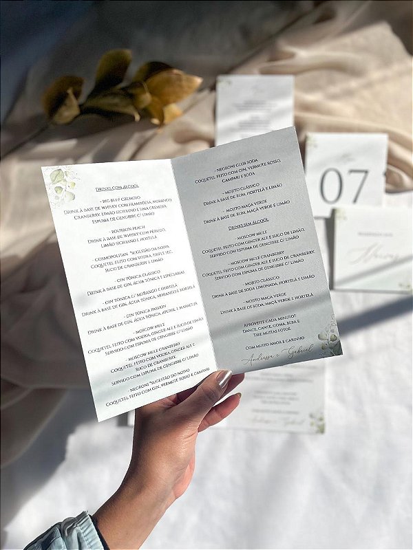 Menu livreto Texturizado