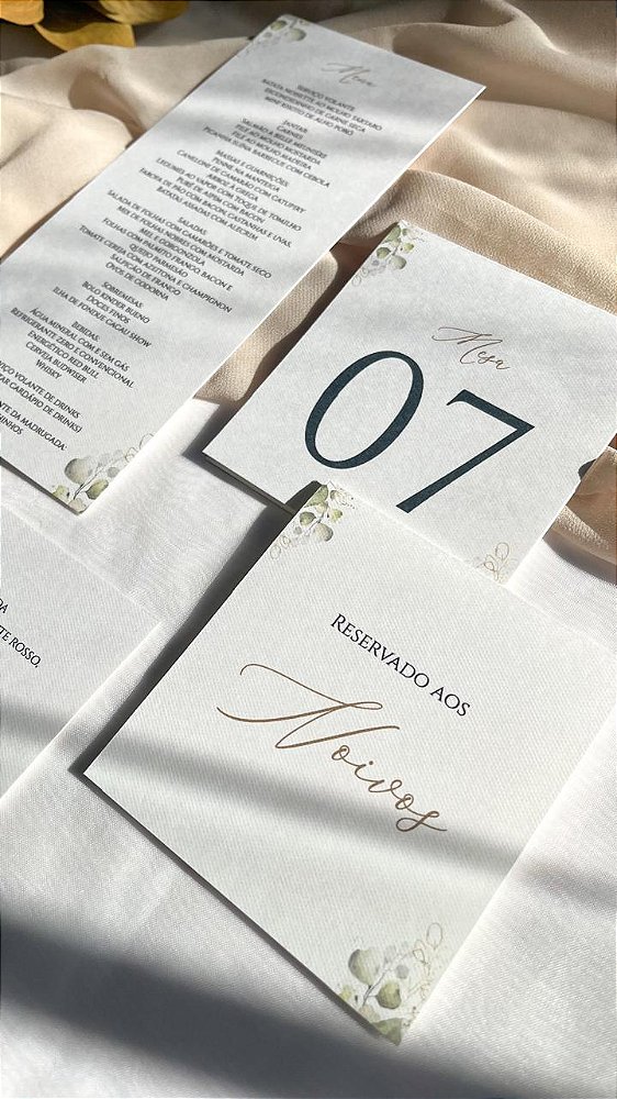 Numeração das Mesas Texturizado