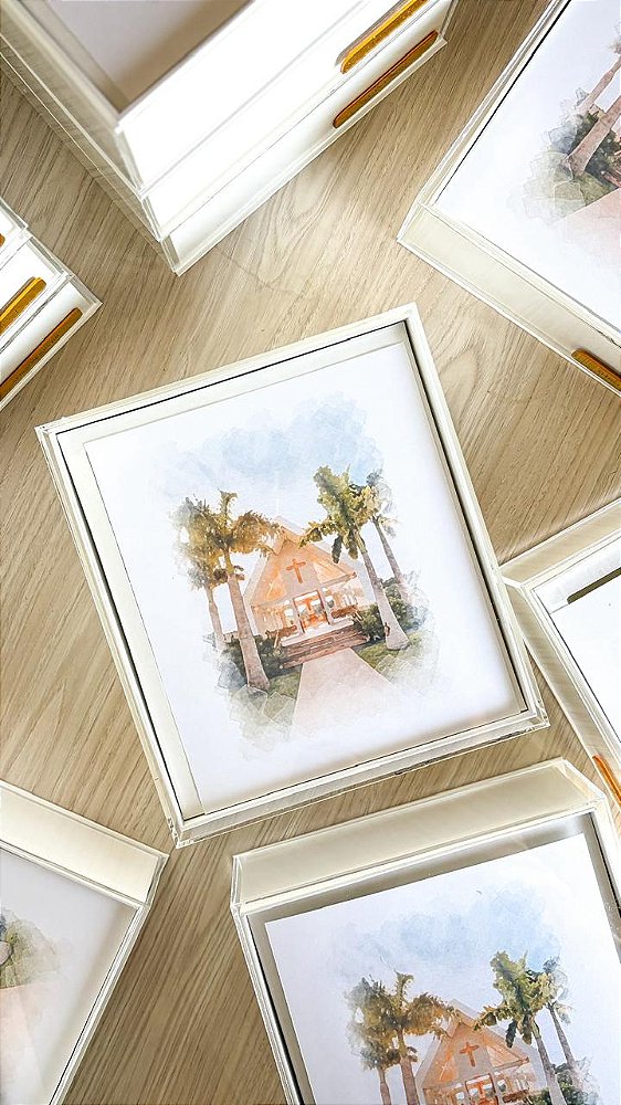 Caixa G&M Tampa em Acrílico Com Berço