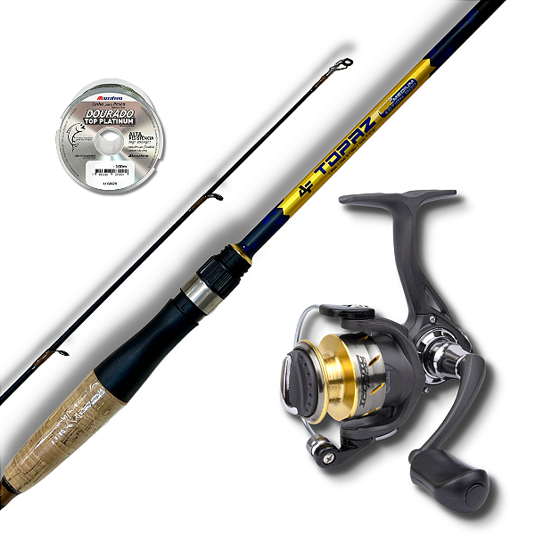 Kit Pesca Ultralight Vara Topaz 1,68m 12lbs + Molinete Iconic 800 Cinza 7r  - Solfish - Qualidade Para o Seu Esporte!