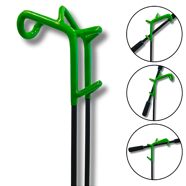Suporte de Vara Emborrachado 3 Posições 8mm - Verde