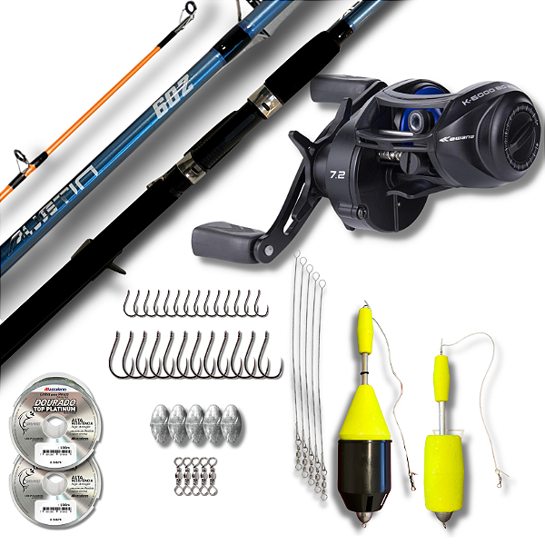 Kit Completo Pesqueiro 02 - Vara e Carretilha