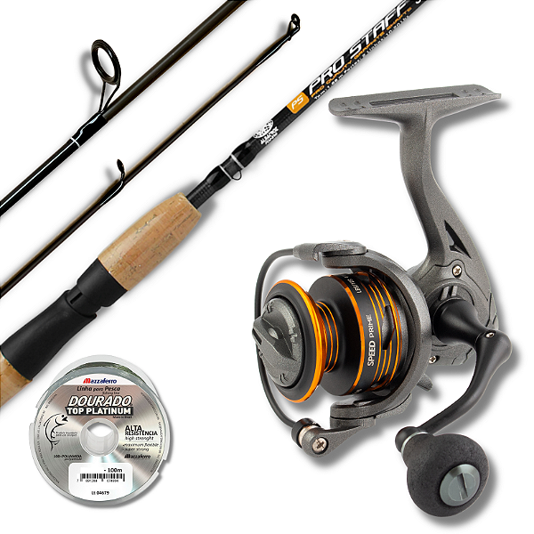 Kit Molinete Speed Prime 800 + Vara Prostaff 1,68