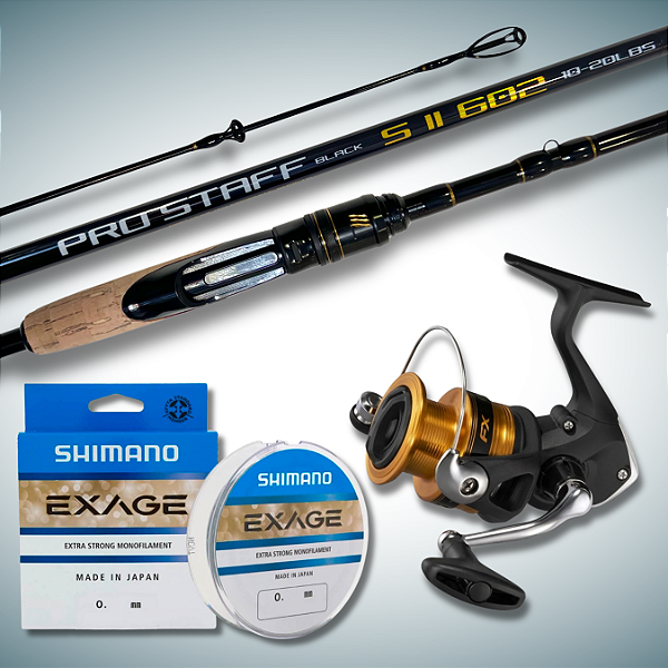 Kit Molinete Shimano FX C3000 + Vara Pro Staff Black 1,80m 20lbs