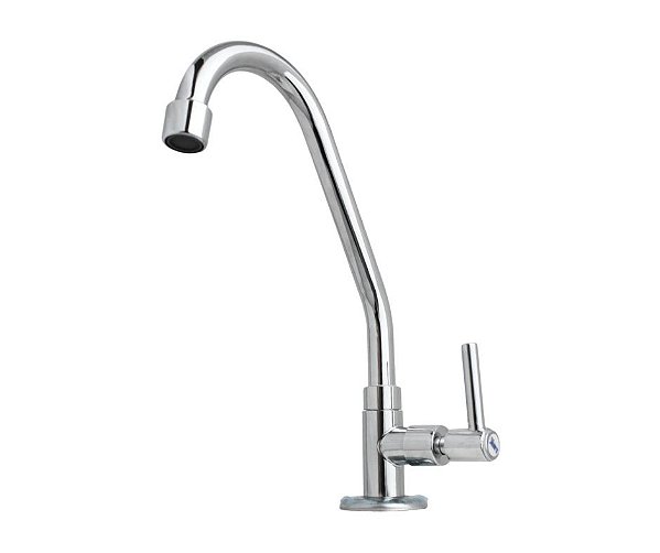 Torneira de Cozinha em Metal com Bica Móvel para Bancada/Mesa Acionamento 1/4 Volta