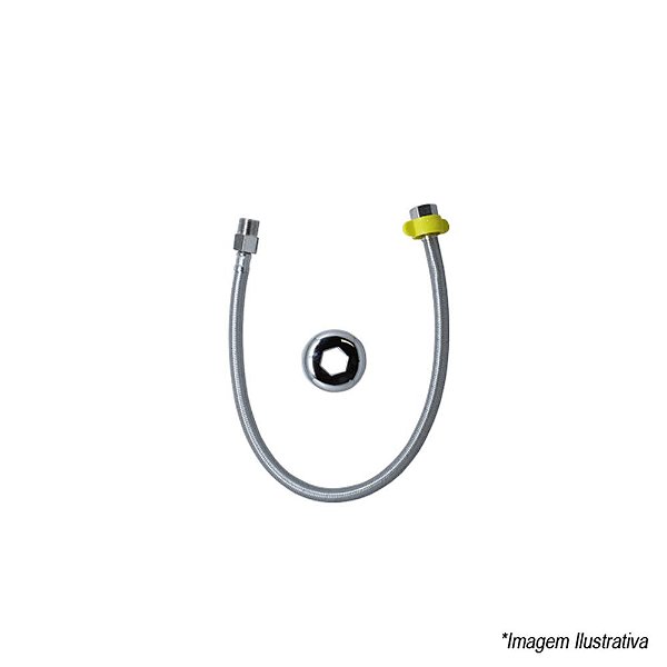 Engate Mangueira Flexível Trançado Aço Com Ajuste Manual 60 Cm