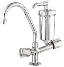 Torneira Com Filtro ABS Bica Móvel Mesa Metal Cromado 2168 C50 ¼ Volta