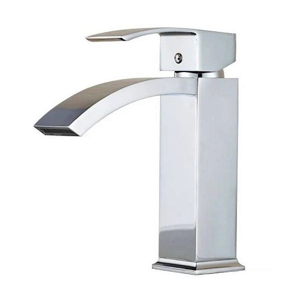 Torneira Para Banheiro Monocomando Cascata Quadrada Baixa