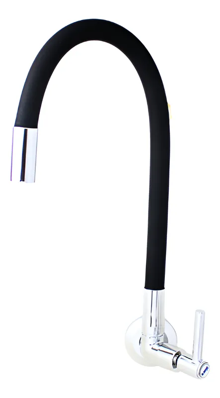 Torneira Gourmet Tubo Flexível Preto Cozinha Parede 1/4 Volta C61