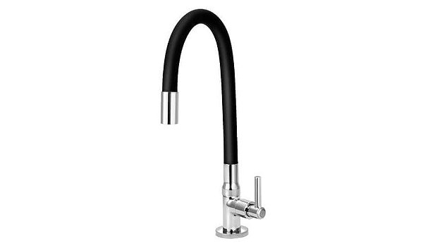 Torneira Gourmet Tubo Flexível Preto Cozinha Mesa/Bancada 1/4 Volta