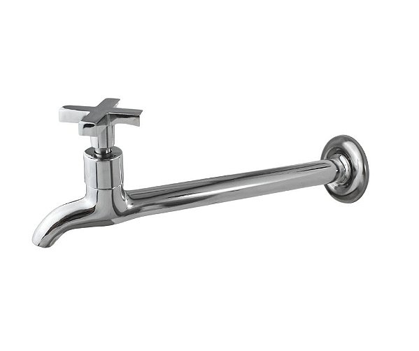 Torneira De Cozinha Pia Tanque Parede Metal 18 Cm Cruzeta Stilus Luxo
