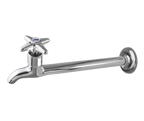 Torneira Para Pia Cozinha Tanque Longa 18 Cm Em Metal Acabamento Cruzeta C23-  Comum Preço