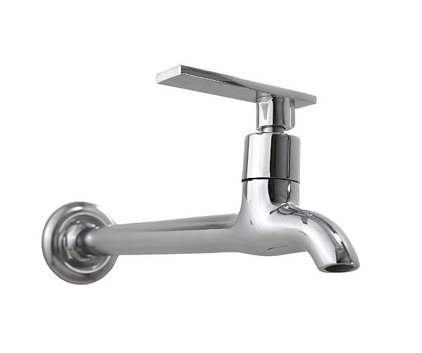 Torneira Cozinha Pia Parede Reta Metal Longa 18 Cm Acionamento 1/4 Volta Luxo