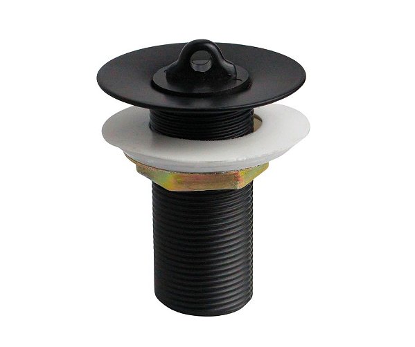 Válvula Ralo Lavatório Cuba Para Banheiro Preto Metal Inox 7/8 Escoamento Água