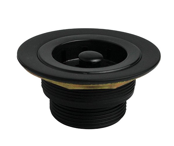 Válvula Ralo Pia Cuba Americana Cozinha Em Metal Preto Fosco 3.1/2 Escoamento Água