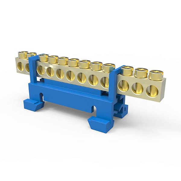 BARRAMENTO/BORNEIRA COM SUPORTE P/ 12 FUROS ENERBRAS