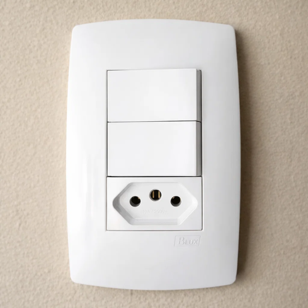 CJ DUPLO SIMPLES + TOMADA 10A 4X2 - BLUX HOME BRANCO