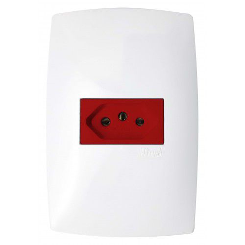 CJ TOMADA 20A VERMELHO HORIZONTAL 4X2 - BLUX HOME BRANCO