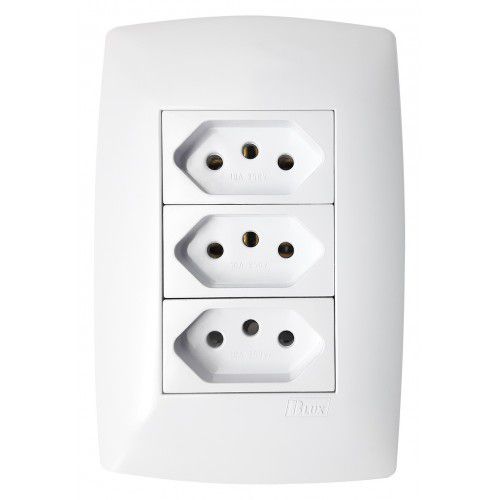 CJ TOMADA TRIPLA 10A 4X2 - BLUX HOME BRANCO