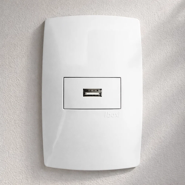CJ ENTRADA USB HORIZONTAL 4X2 - BLUX HOME BRANCO