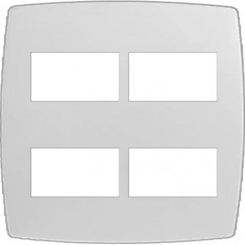 PLACA P/ 4 MÓD.SEPARADOS COM SUPORTE 4X4 - BLUX HOME BRANCO