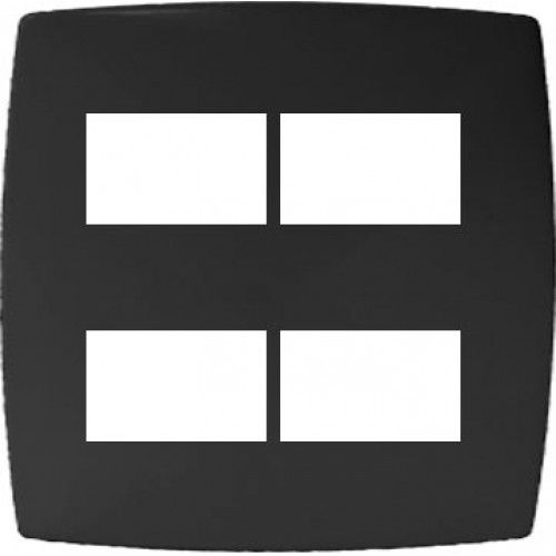 PLACA P/ 4 MÓD.SEPARADOS COM SUPORTE 4X4 - BLUX HOME GRAFITE