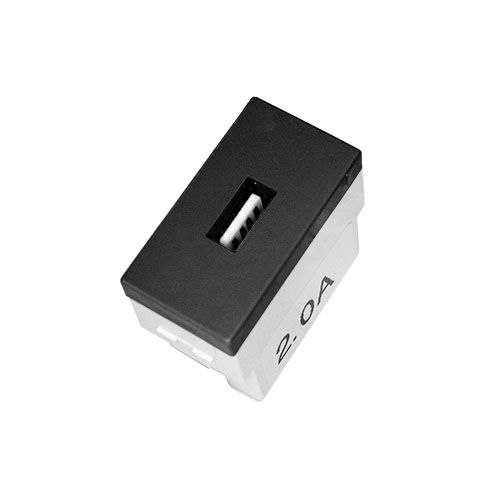 MÓDULO USB CARREGADOR 2A - BLUX HOME/RECTA GRAFITE