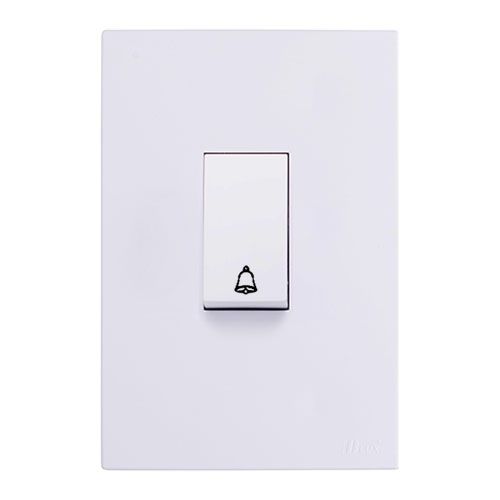 CJ INTERRUPTOR PULSADOR DE CAMPAINHA VERTICAL 4X2 - RECTA BRANCO GLOSS