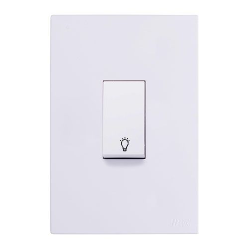 CJ INTERRUPTOR PULSADOR DE MINUTERIA VERTICAL 4X2 - RECTA BRANCO GLOSS