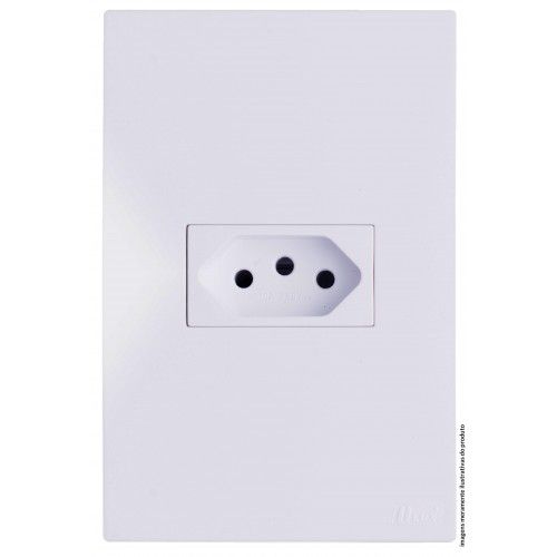 CJ TOMADA 10A HORIZONTAL 4X2 - RECTA BRANCO GLOSS
