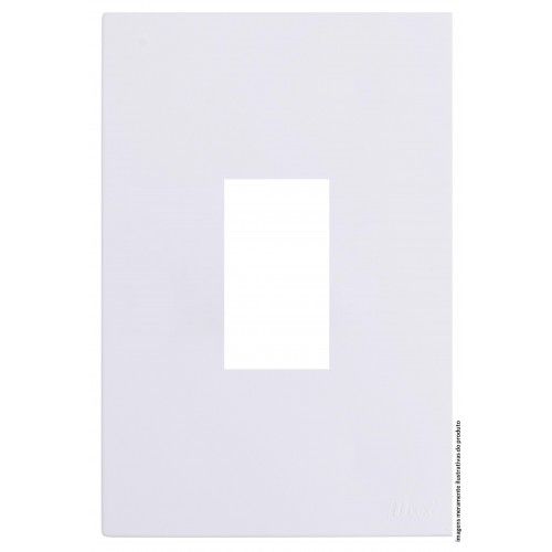 PLACA P/ 1 MODULO VERTICAL COM SUPORTE 4X2 - RECTA BRANCO GLOSS