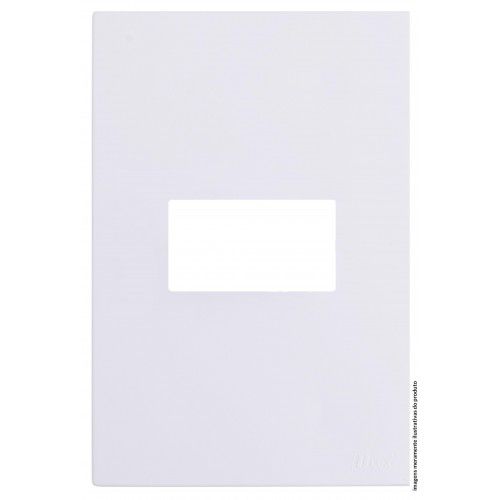 PLACA P/ 1 MODULO HOR. COM SUPORTE 4X2  - RECTA BRANCO GLOSS