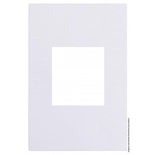 PLACA P/ 2 MODULOS JUNTOS COM SUPORTE 4X2 RECTA BRANCO GLOSS