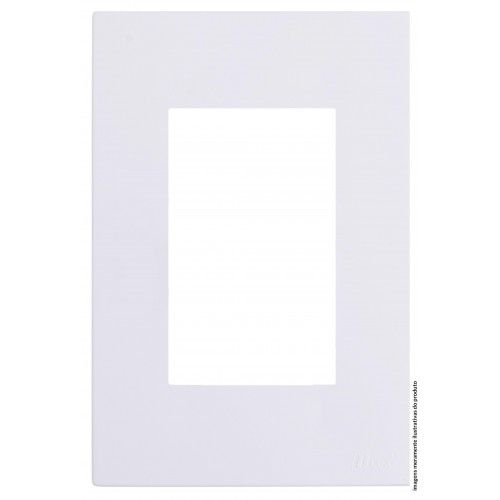 PLACA P/ 3 MODULOS COM SUPORTE 4X2  - RECTA BRANCO GLOSS