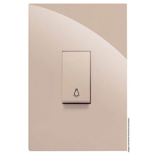 CJ INTERRUPTOR PULSADOR DE MINUTERIA VERTICAL 4X2 - RECTA AREIA GLOSS