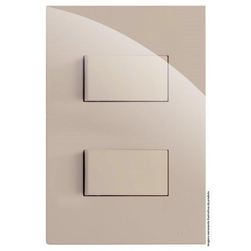 CJ INTERRUPTOR DUPLO (1 SIMPLES +1 PARALELO) 4X2 - RECTA AREIA GLOSS