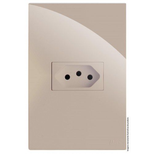 CJ TOMADA 10A HORIZONTAL 4X2 - RECTA AREIA GLOSS