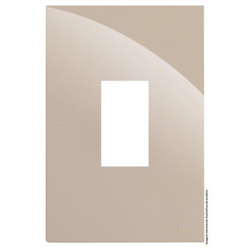 PLACA P/ 1 MODULO SEM SUPORTE VERTICAL 4X2 - RECTA AREIA GLOSS