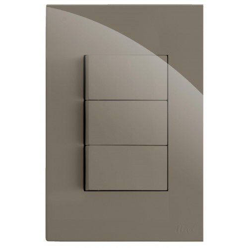 CJ INTERRUPTOR TRIPLO (2 SIMPLES + 1 PARALELO) 4X2 - RECTA FENDI GLOSS