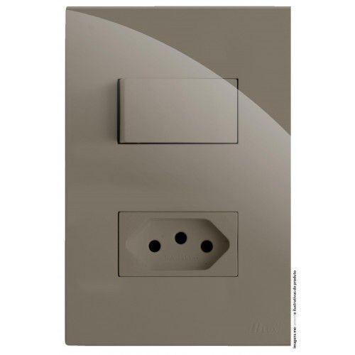 CJ INTERRUPTOR SIMPLES + TOMADA 10A 4X2 - RECTA FENDI GLOSS