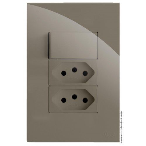 CJ INTERRUPTOR PARALELO + TOMADA DUPLA 10A 4X2 - RECTA FENDI GLOSS
