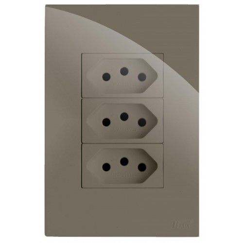 CJ TOMADA TRIPLA 10A 4X2 - RECTA FENDI GLOSS