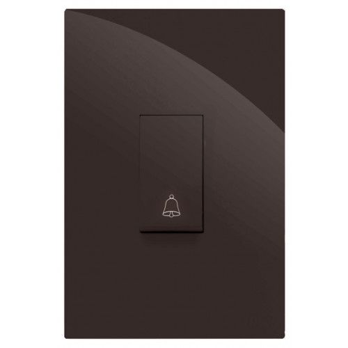 CJ  INTERRUPTOR PULSADOR DE MINUTERIA VERTICAL 4X2 - RECTA CHOCOLATE GLOSS