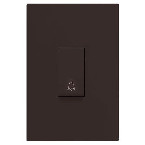 CJ INTERRUPTOR PULSADOR DE CAMPAINHA VERTICAL 4X2 RECTA CHOCOLATE GLOSS