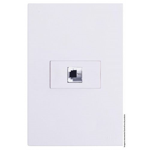 CJ RJ11 2 FIOS (TELEFONE) HORIZONTAL 4X2 RECTA BRANCO GLOSS
