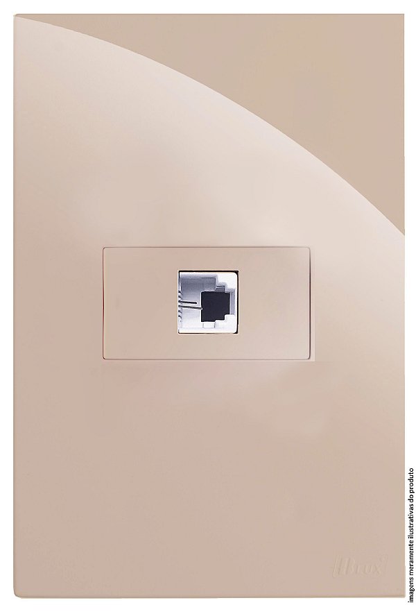 CJ RJ11 4 FIOS (TELEFONE) HORIZONTAL 4X2 - RECTA AREIA GLOSS